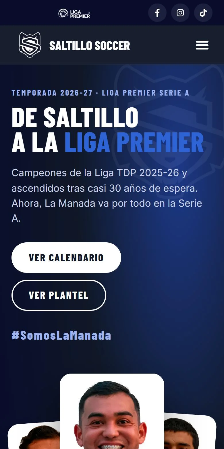 Sitio de Saltillo Soccer FC en celular